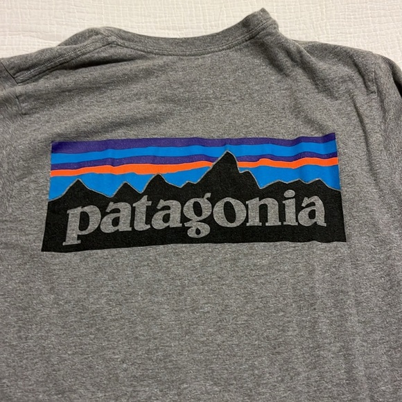Patagonia Mens Small Long Sleeve Shirt Logo Responsibili-Tee Spellout Graphic - Picture 1 of 9